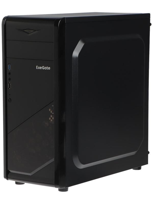 Корпус ExeGate Miditower EVO-8205, без БП,ATX,1хUSB2.0, 1хUSB3.0,чёрный с голубой подсветкой