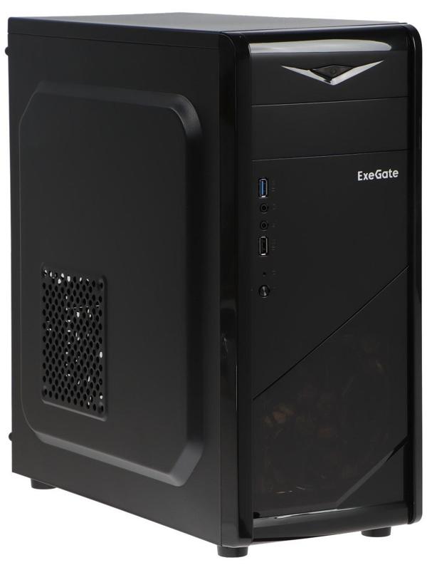 Корпус ExeGate Miditower EVO-8205, без БП,ATX,1хUSB2.0, 1хUSB3.0,чёрный с голубой подсветкой