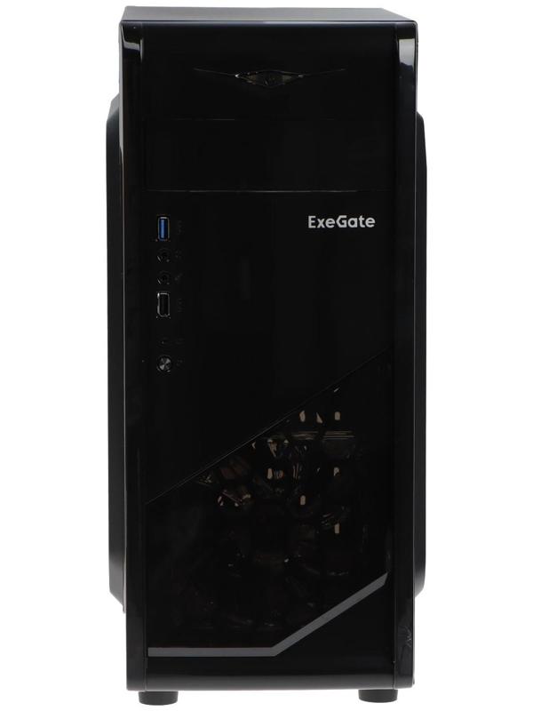 Корпус ExeGate Miditower EVO-8205, без БП,ATX,1хUSB2.0, 1хUSB3.0,чёрный с голубой подсветкой
