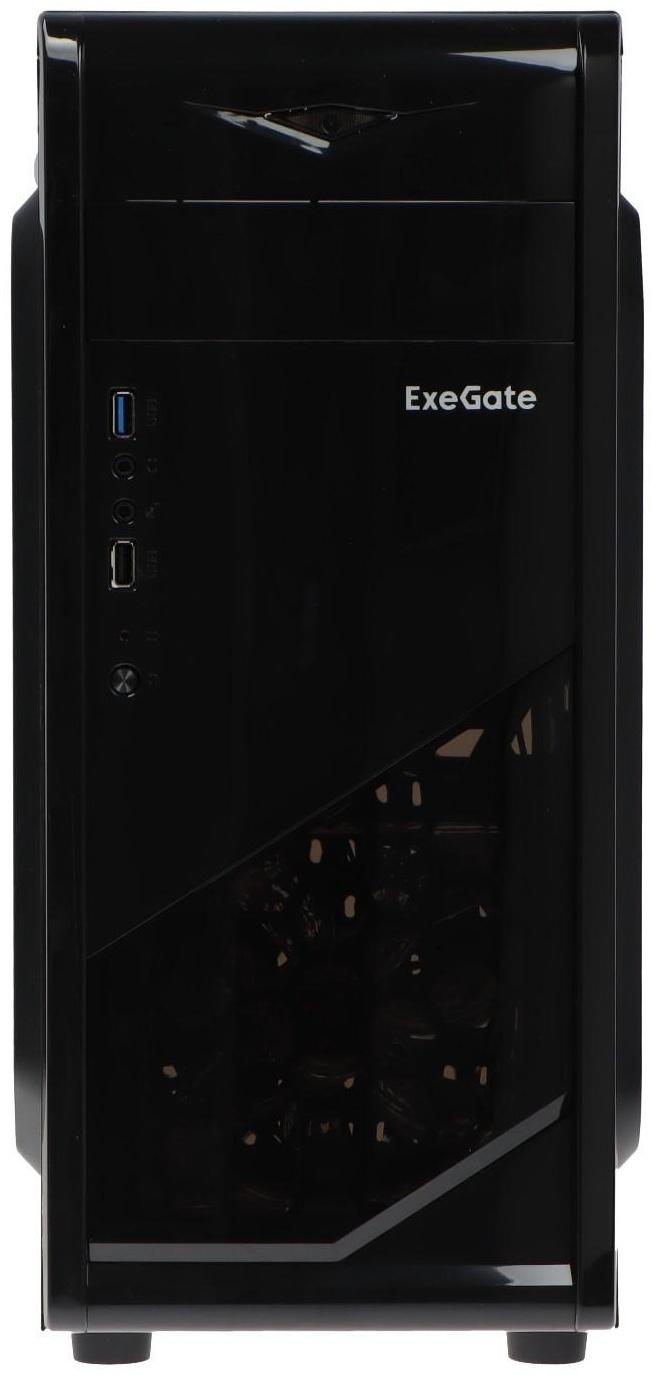 Корпус ExeGate Miditower EVO-8207, без БП,ATX,1хUSB2.0, 1хUSB3.0,чёрный с красной подсветкой