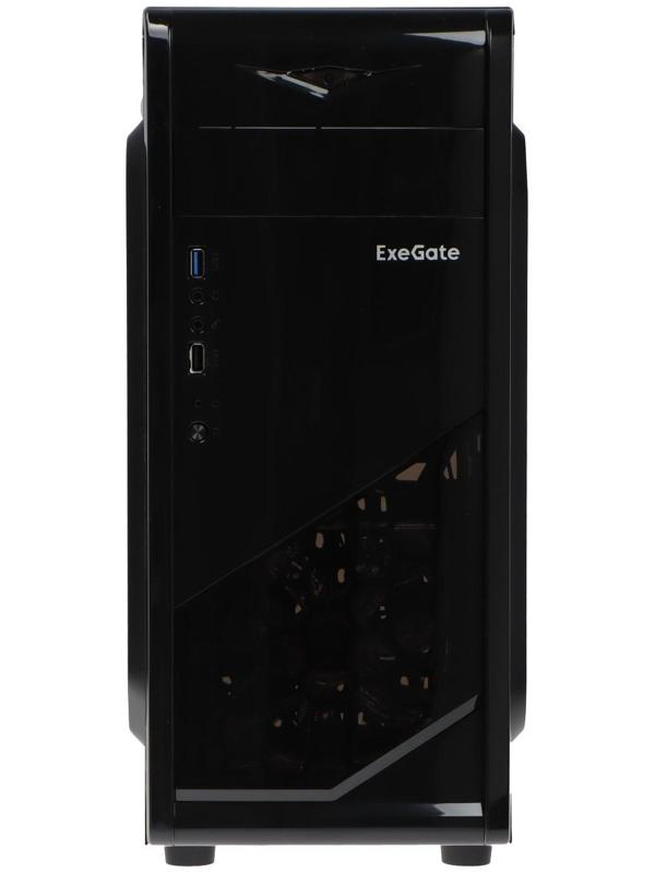 Корпус ExeGate Miditower EVO-8207, без БП,ATX,1хUSB2.0, 1хUSB3.0,чёрный с красной подсветкой
