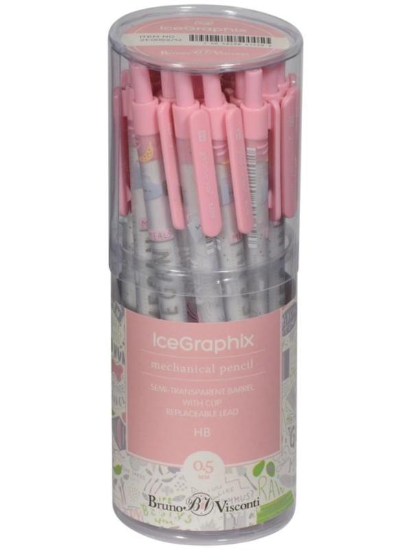 Карандаш механический 0.5 мм BrunoVisconti. IceGraphix Vegan, НВ, пластиковый корпус