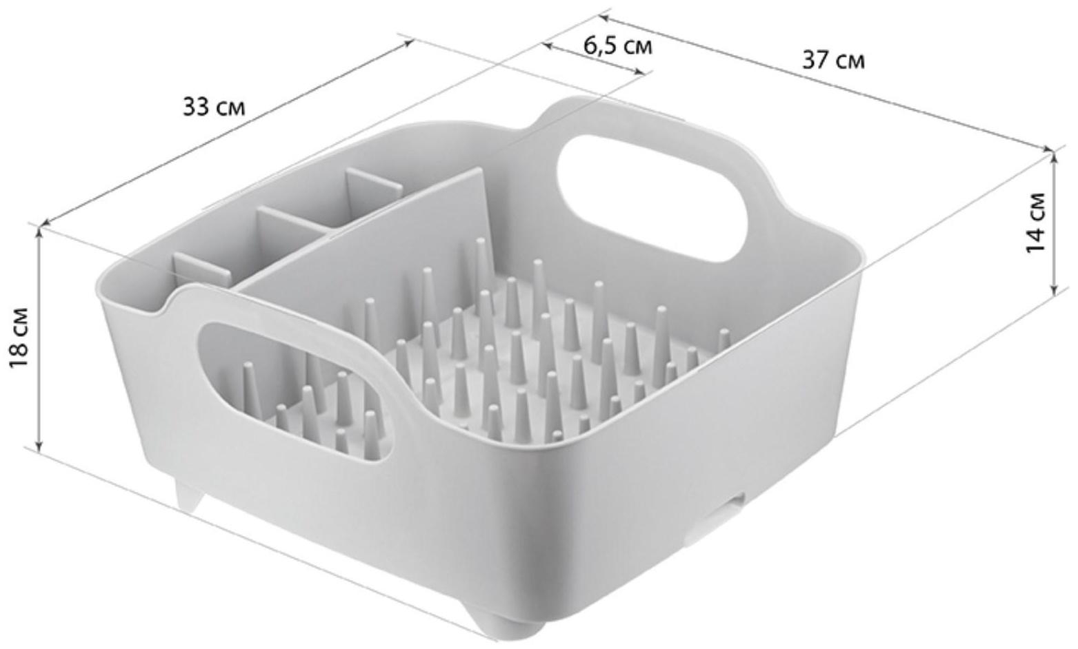Сушилка для посуды «ИЗЛИ», 37×33×18 см, цвет смоки