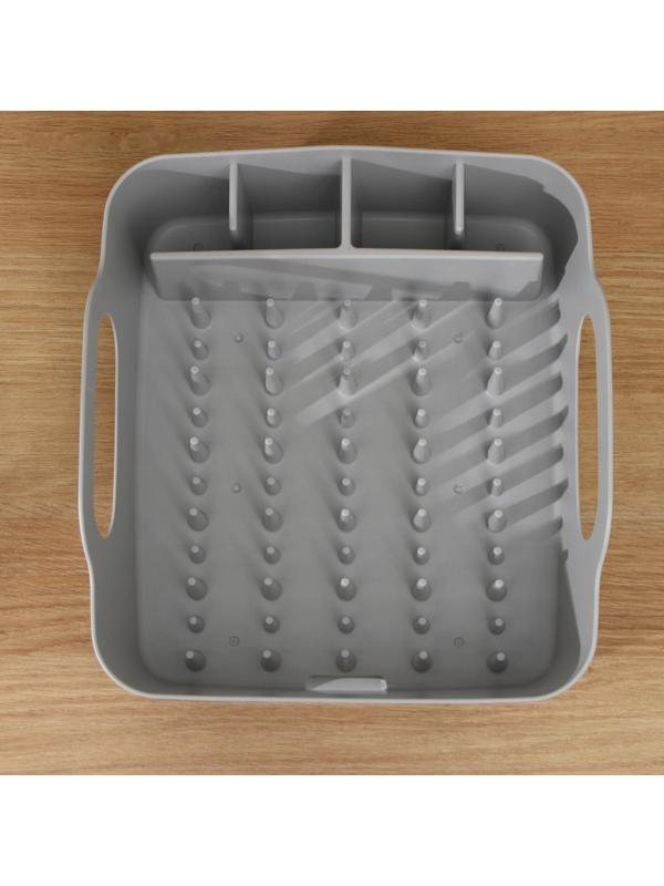 Сушилка для посуды «ИЗЛИ», 37×33×18 см, цвет смоки