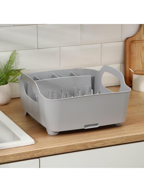 Сушилка для посуды «ИЗЛИ», 37×33×18 см, цвет смоки