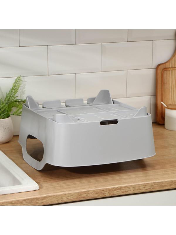 Сушилка для посуды «ИЗЛИ», 37×33×18 см, цвет смоки