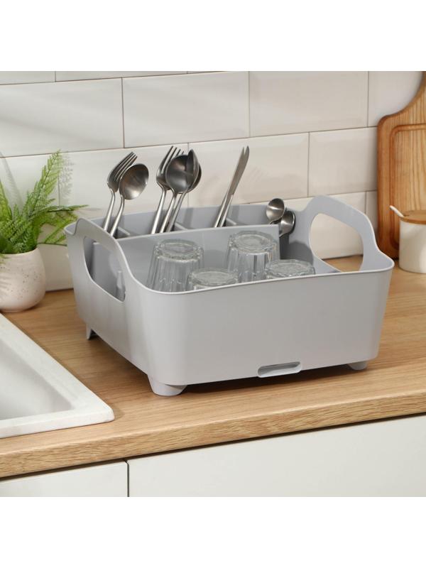 Сушилка для посуды «ИЗЛИ», 37×33×18 см, цвет смоки