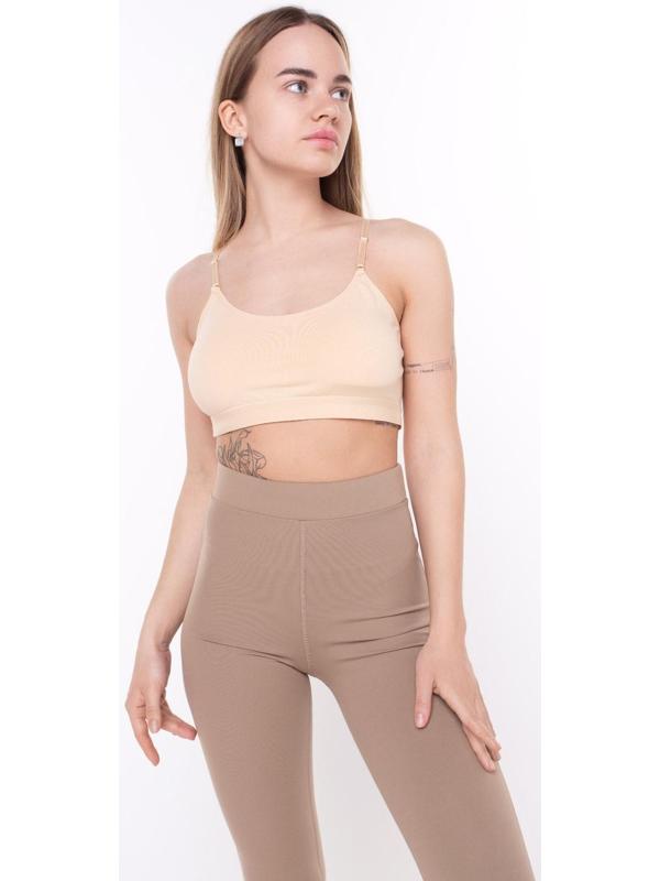 Леггинсы женские, цвет кофе, размер 44 (S)