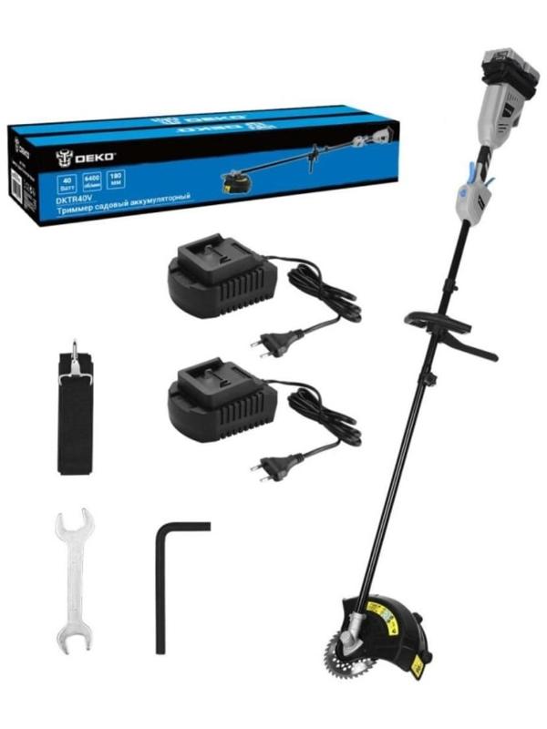Триммер садовый DEKO DKTR40V PRO, аккумуляторный, 2х4 Ач, 2 х ЗУ