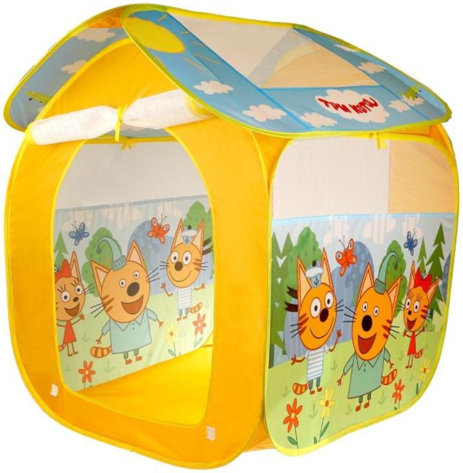 Палатка детская игровая «Три кота», 83 × 80 × 105 см, в сумке