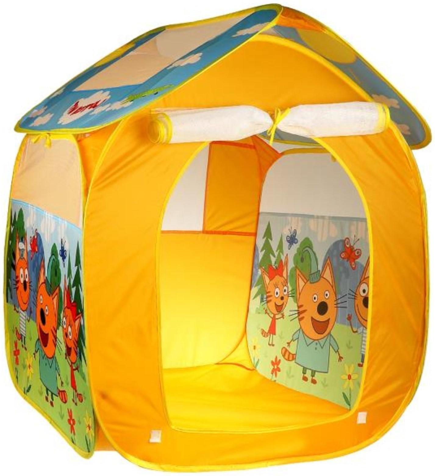 Палатка детская игровая «Три кота», 83 × 80 × 105 см, в сумке