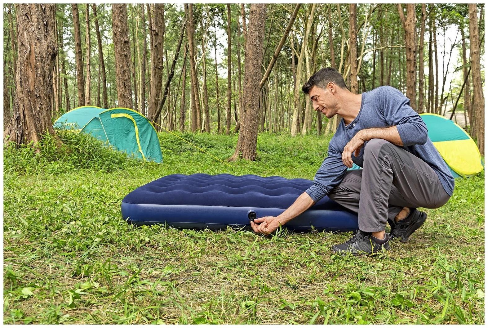 Матрас надувной Queen, р. 203 х 152 х 22 см, ручной насос, 2 подушки 67374