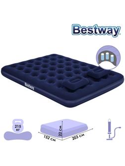 Матрас надувной Queen, р. 203 х 152 х 22 см, ручной насос, 2 подушки 67374