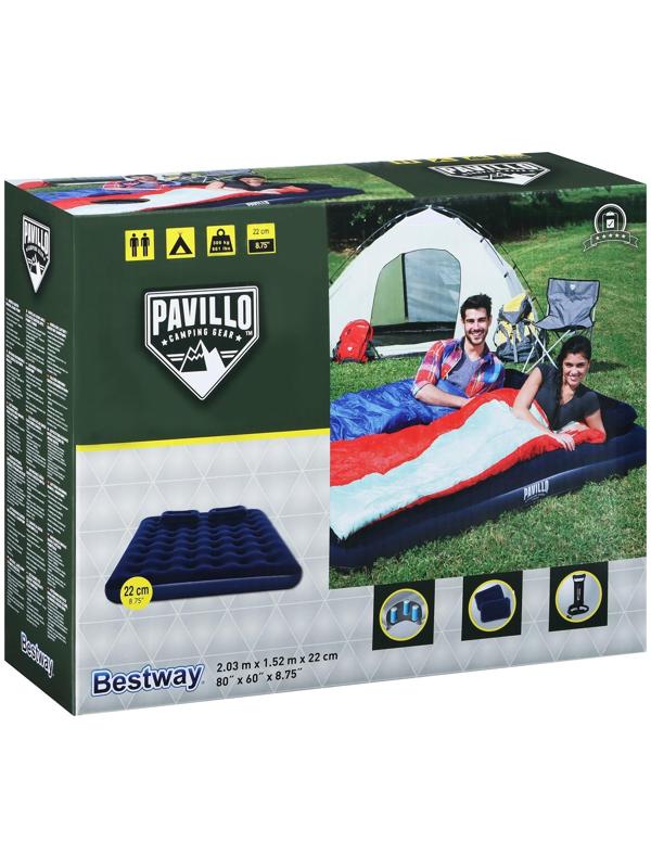 Матрас надувной Queen, р. 203 х 152 х 22 см, ручной насос, 2 подушки 67374