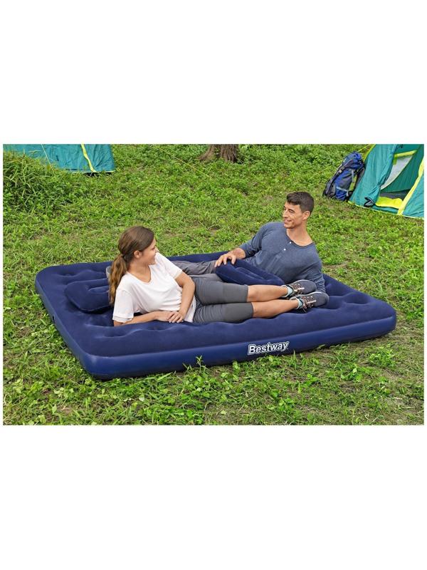 Матрас надувной Queen, р. 203 х 152 х 22 см, ручной насос, 2 подушки 67374