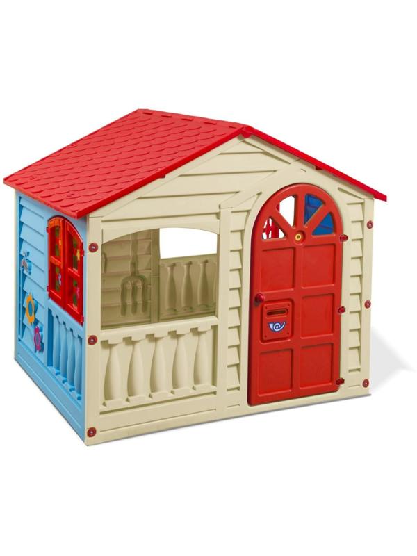 Домик игровой, цвета: красный, голубой, бежевый