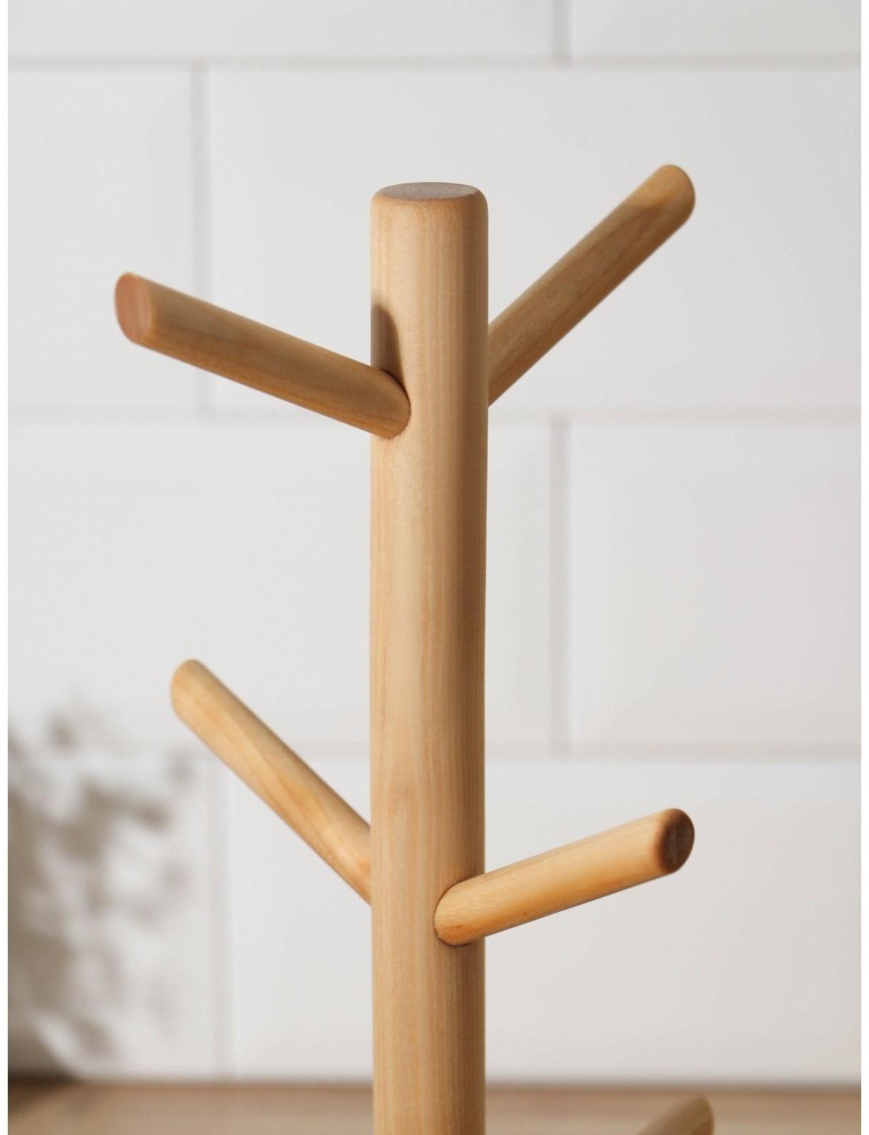 Подставка для кружек Adelica, основа d=13×1,8см, высота 35 см, вешалка 8 см, берёза