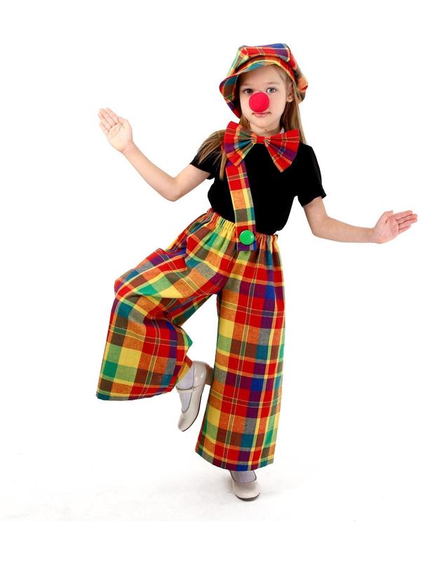 Карнавальный костюм «Клоун с бабочкой», цветная клетка, рост 134-152 см