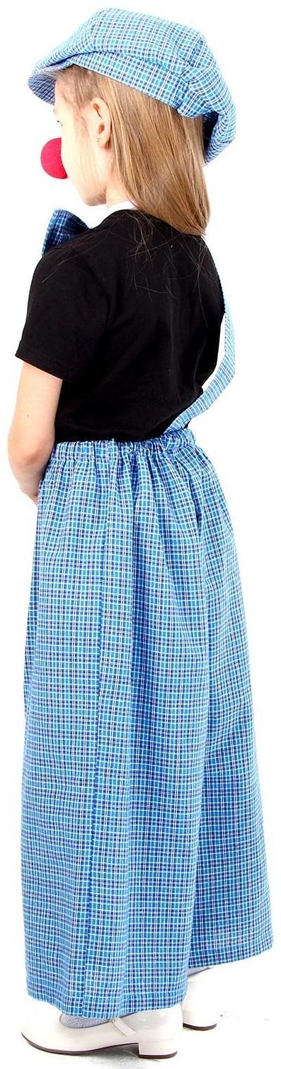 Карнавальный костюм «Клоун с бабочкой», голубая клетка, рост 134-152 см