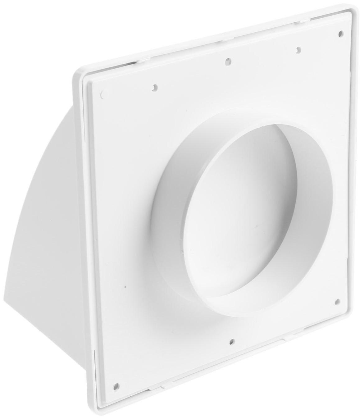 Выход стенной ZEIN, 170 х 170 мм, d=100 мм, с обратным клапаном, белый