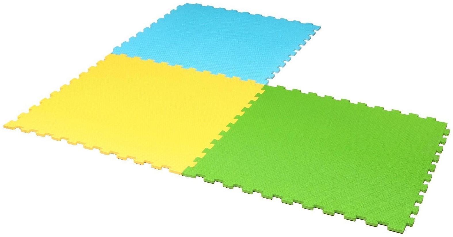 Мягкий пол универсальный «New-накат. Соты», цвет жёлтый, 100 × 100 см, 14 мм, 30 шор