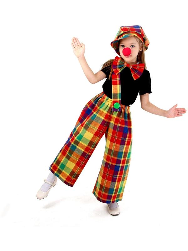 Карнавальный костюм «Клоун с бабочкой», цветная клетка, рост 104-128 см