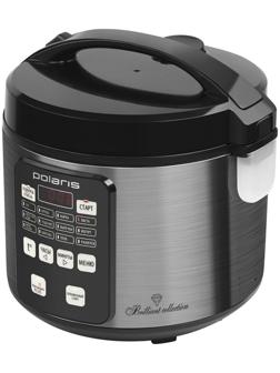 Мультиварка Polaris PMC 0593AD, 750 Вт, 5 л, 48 программ, чёрно-серебристая