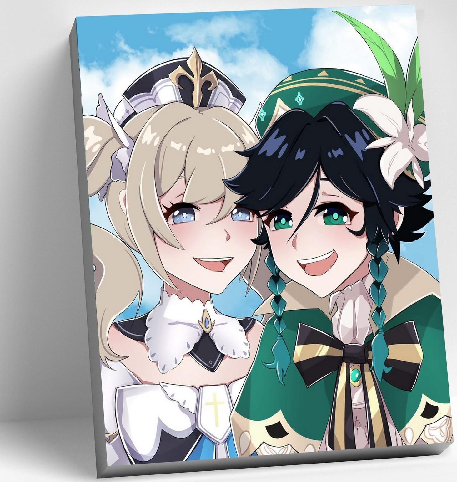 Картина по номерам 30 × 40 см «Геншин» «Барбара и Венти» 24 цвета