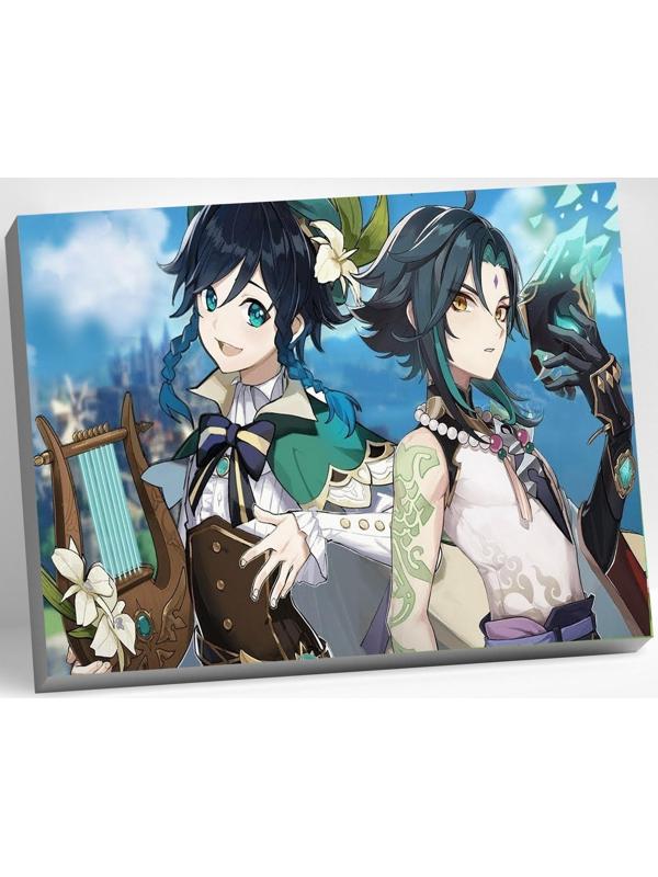 Картина по номерам 30 × 40 см «Геншин» «Венти и Сяо» 24 цвета