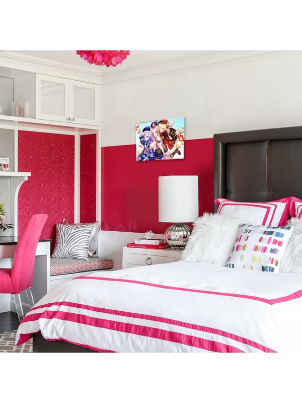 Картина по номерам 30 × 40 см «Геншин» «Ци Ци, Диона и Кли» 30 цветов