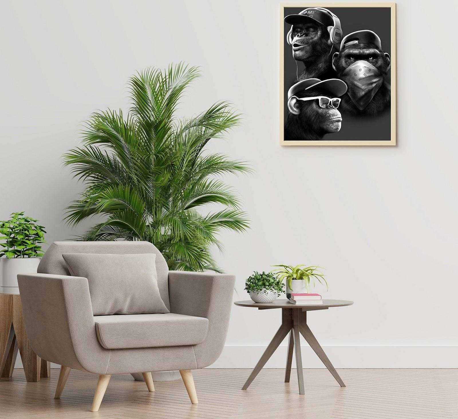 Картина по номерам 40 × 50 см «Стильные обезьяны» 7 цветов