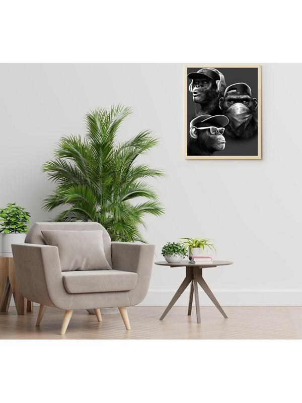 Картина по номерам 40 × 50 см «Стильные обезьяны» 7 цветов