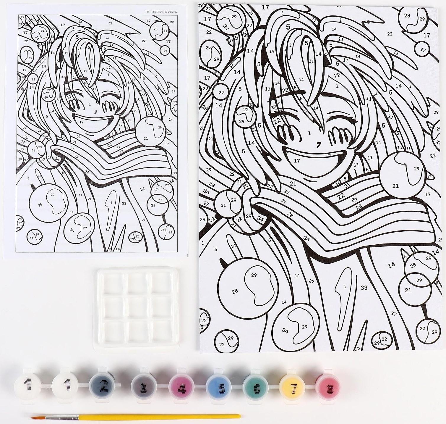 Картина по номерам для малышей Lori «Цветное счастье» Аниме Ркн-118