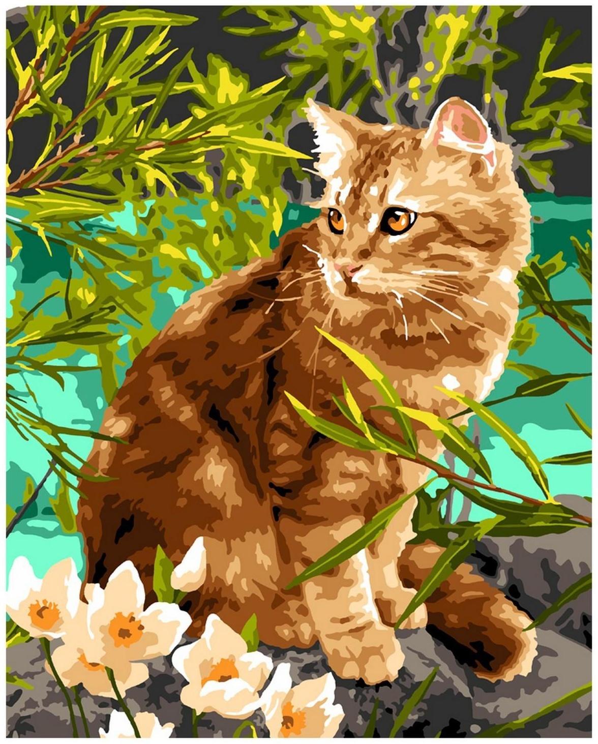 Картина по номерам холст на подрамнике «Кошечка на прогулке» 40 × 50 см