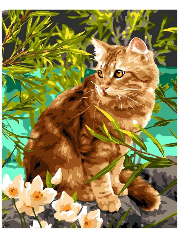 Картина по номерам холст на подрамнике «Кошечка на прогулке» 40 × 50 см