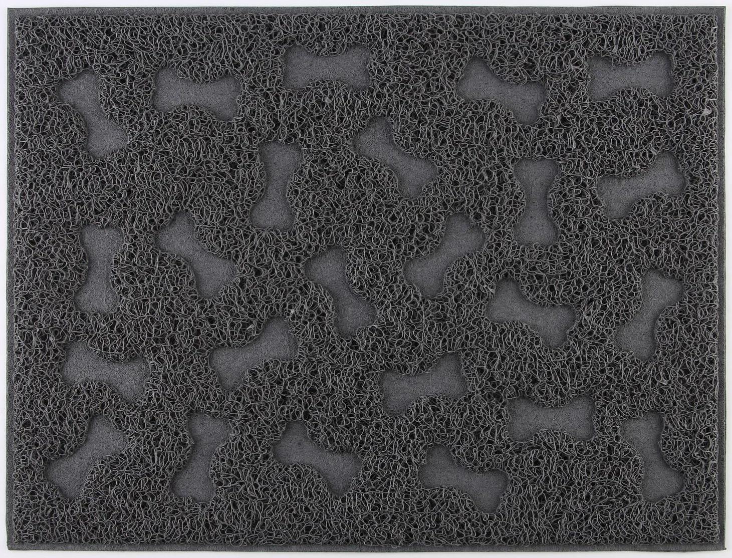 Коврик универсальный под миску и лоток «‎Косточки»‎, 30х40 см, серый