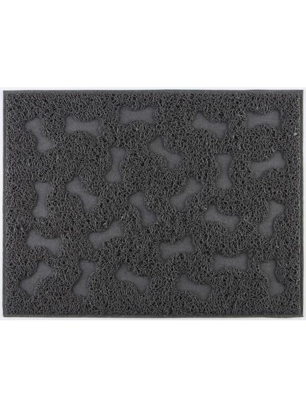 Коврик универсальный под миску и лоток «‎Косточки»‎, 30х40 см, серый