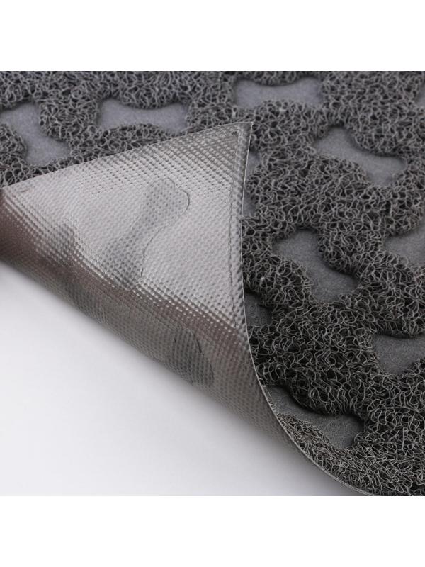 Коврик универсальный под миску и лоток «‎Косточки»‎, 30х40 см, серый