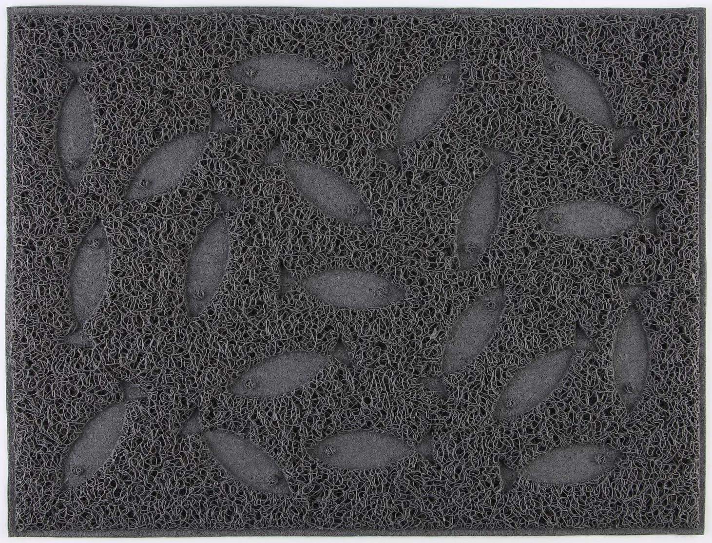 Коврик универсальный под миску и лоток «‎Рыбки»‎, 30х40 см, серый