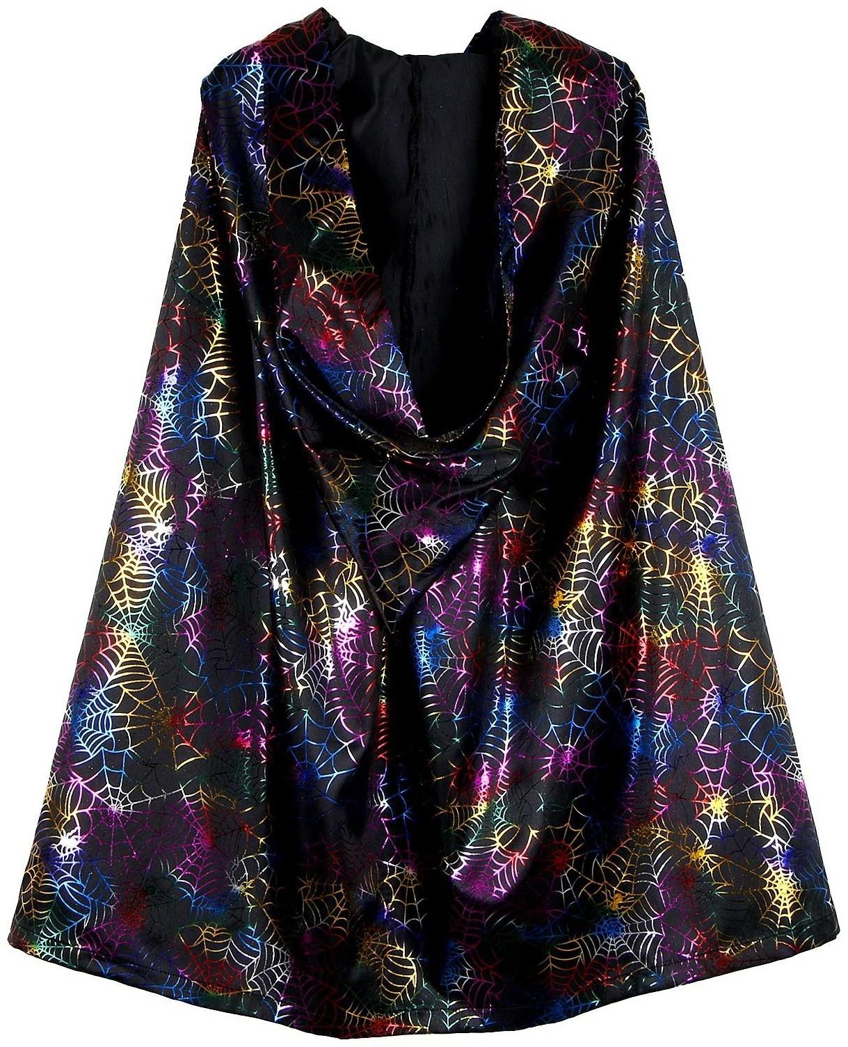 Карнавальный плащ детский, атлас, цветная паутина, длина 85 см