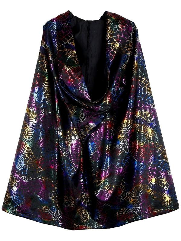 Карнавальный плащ детский, атлас, цветная паутина, длина 85 см