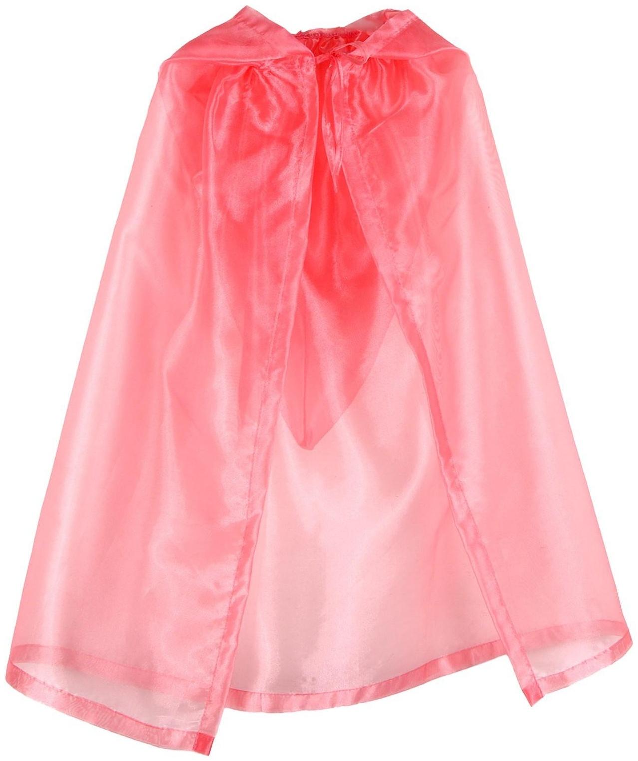 Карнавальный плащ детский, органза розовая, длина 85 см