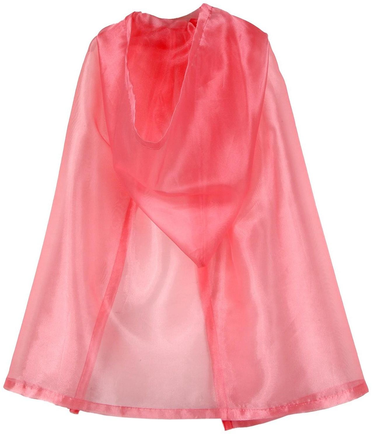 Карнавальный плащ детский, органза розовая, длина 85 см