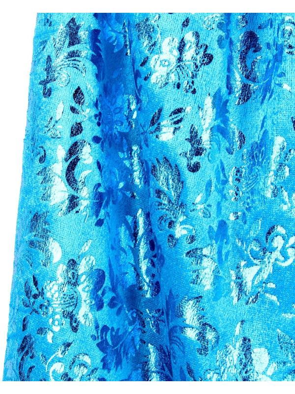 Карнавальный набор: голубой плащ с узором, коса, жезл, корона