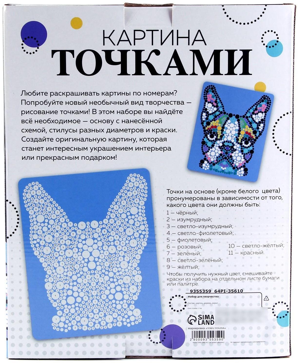 Картина точками «Собака»