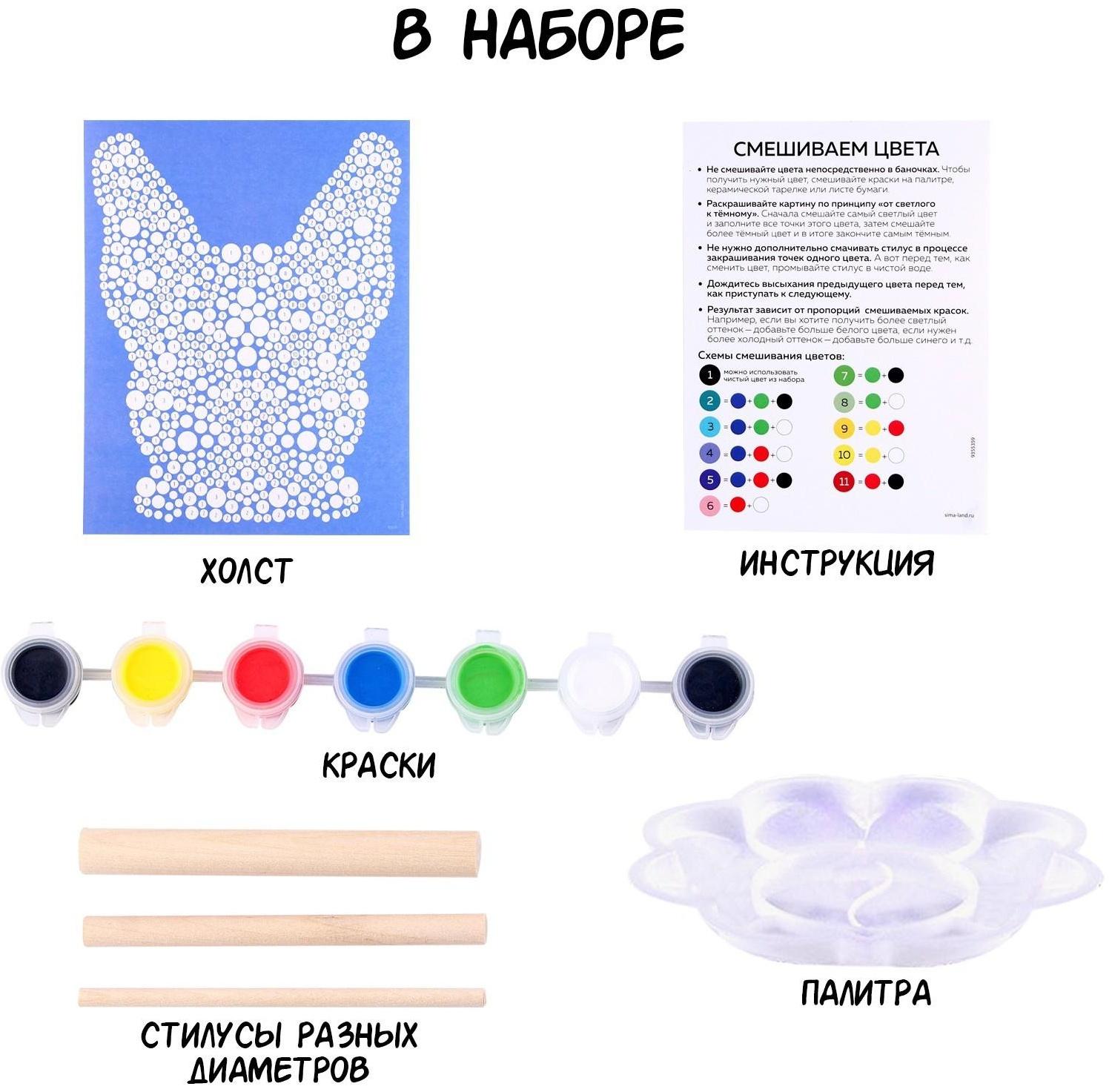 Картина точками «Собака»