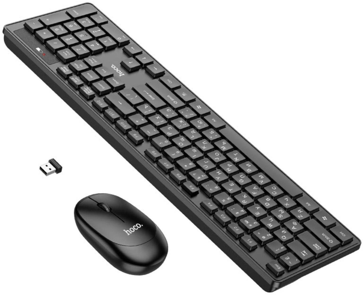 Комплект Клавиатура и Мышь Hoco GM17, беспроводной, мембранная, 800-1600 dpi, USB