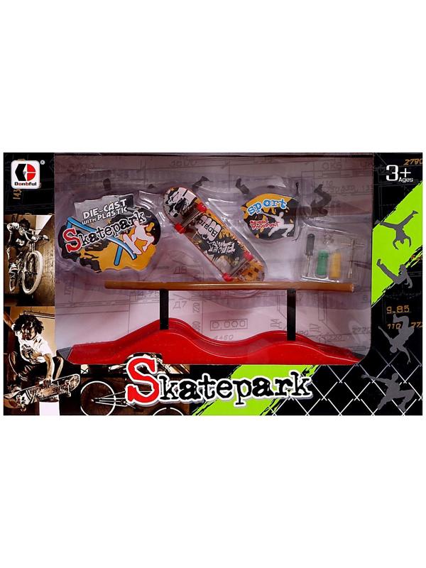 Набор скейт-парк «Трюк: скольжение», фингерборд с перилами на волне