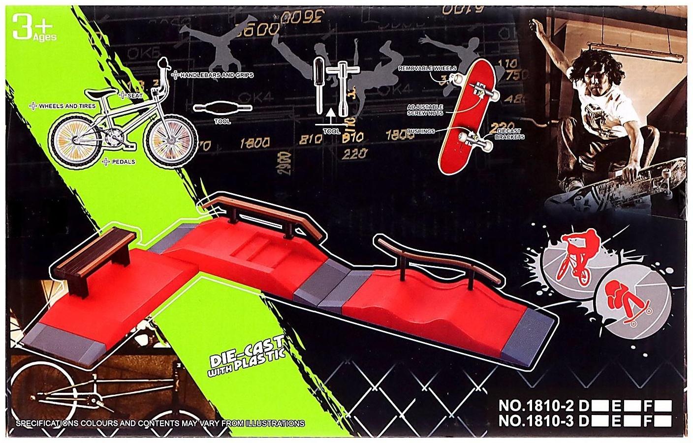 Набор скейт-парк «Трюк: скольжение», фингербайк с перилами на лесенках, цвета МИКС