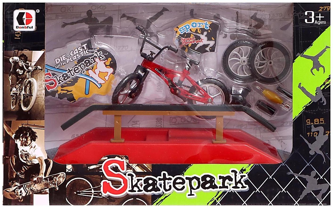 Набор скейт-парк «Трюк: скольжение», фингербайк с перилами на лесенках, цвета МИКС